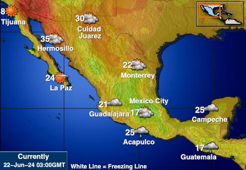 Mexico Předpověď počasí Teplota Mapa 