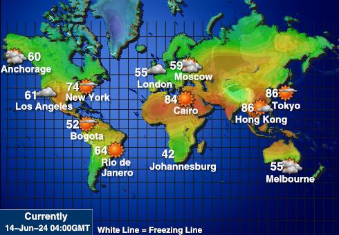 Mikronesia Værmelding Temperatur kart 