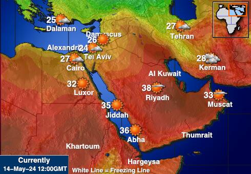Oriente Médio Tempo mapa temperatura previsão 