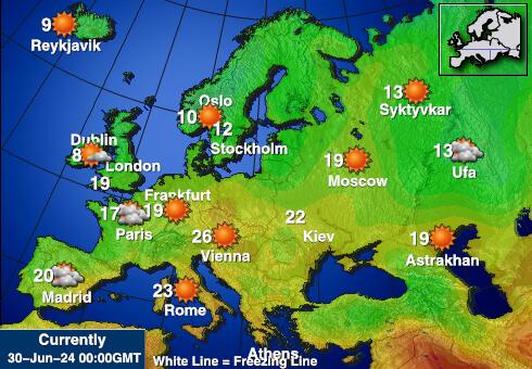 Moldova Předpověď počasí Teplota Mapa 