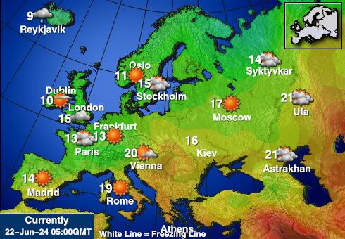 Moldova Předpověď počasí Teplota Mapa 