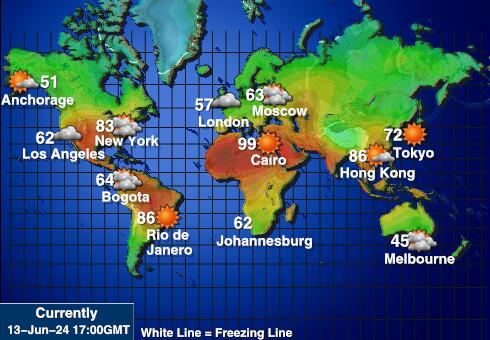 Ny Caledonia Værmelding Temperatur kart 