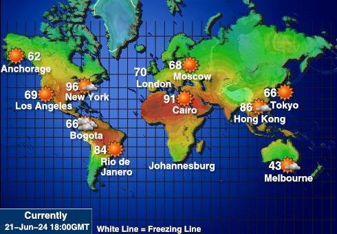 Niue Předpověď počasí Teplota Mapa 