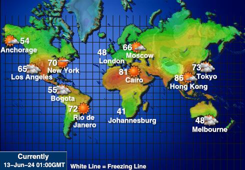Niue Værmelding Temperatur kart 