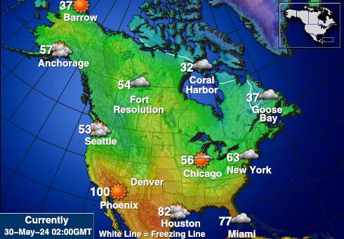 Nordamerika Weather Forecast Temperature Map 