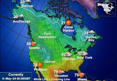 North America Weather Forecast Temperature Map 