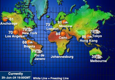Northern Mariana Islands Předpověď počasí Teplota Mapa 