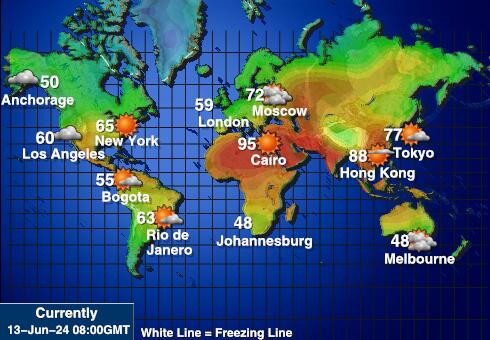 Nord-Marianene Værmelding Temperatur kart 