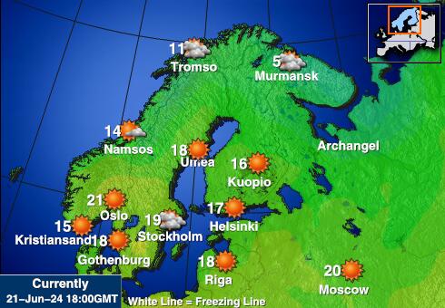 Norway Předpověď počasí Teplota Mapa 