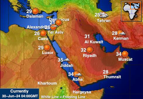 Oman Předpověď počasí Teplota Mapa 