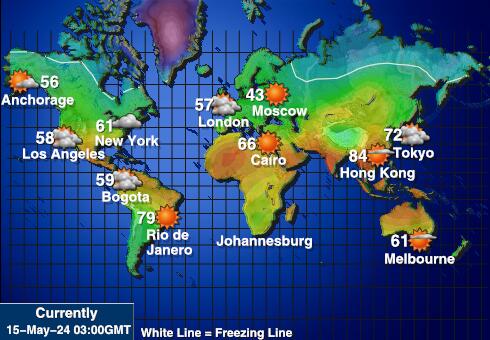 Pacyfik Prognoza pogody temperaturę na mapie 