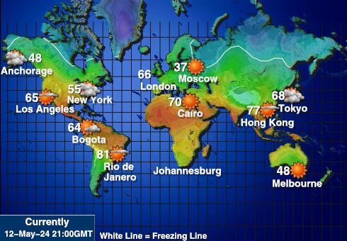 المحيط الهادئ توقعات الطقس درجة الحرارة خريطة 