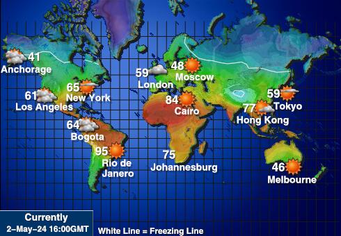 Pacific Weather Forecast Temperature Map 