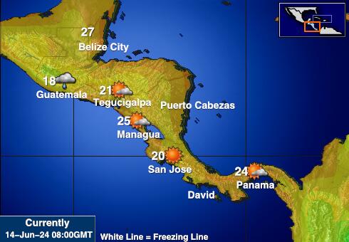 Panama Værmelding Temperatur kart 