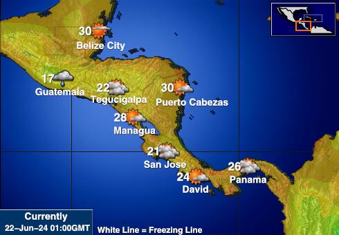 Panama Předpověď počasí Teplota Mapa 