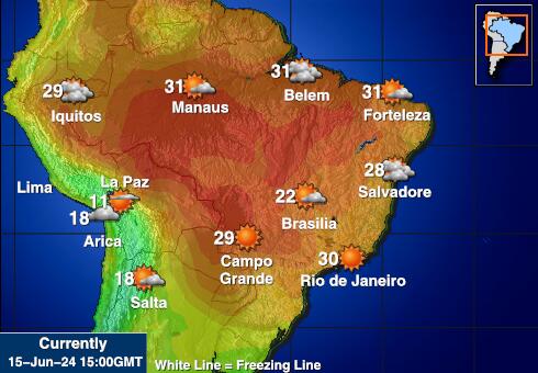 Peru Værmelding Temperatur kart 
