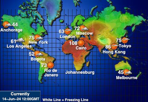 Pitcairn Værmelding Temperatur kart 