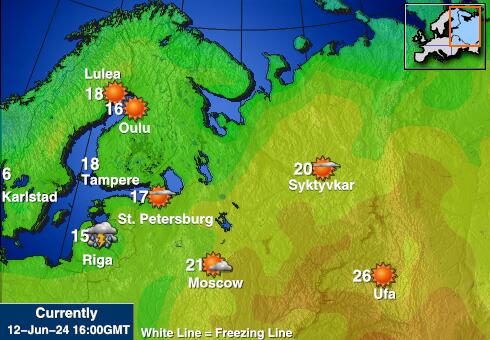 Romania Værmelding Temperatur kart 