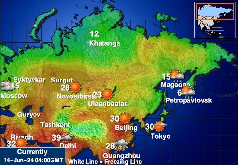 Russland Værmelding Temperatur kart 