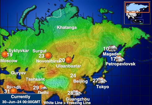 Russia Předpověď počasí Teplota Mapa 