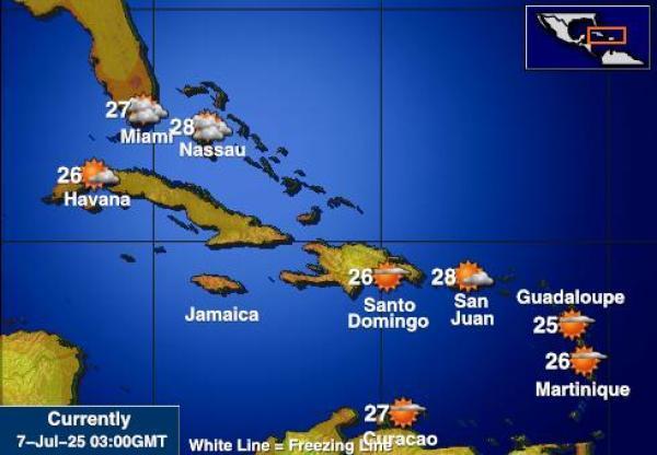 Saint Barthélemy Tempo mapa temperatura previsão 