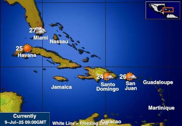 Saint Barthélemy Weather Forecast Temperature Map 