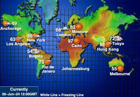 Samoa Předpověď počasí Teplota Mapa 