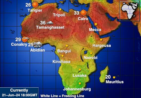 Seychelles Předpověď počasí Teplota Mapa 