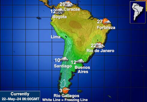 Sud America Previsioni meteo temperatura mappa 