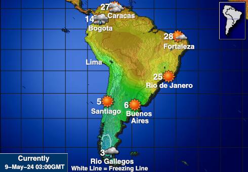 South America Weather Forecast Temperature Map 