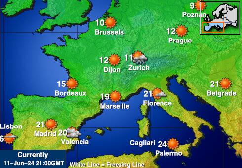 Spania Værmelding Temperatur kart 