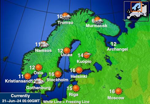 Svalbard Předpověď počasí Teplota Mapa 