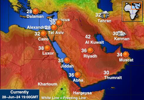 Syria Předpověď počasí Teplota Mapa 