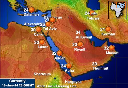 Syria Værmelding Temperatur kart 