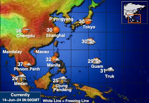 Taiwan Værmelding Temperatur kart 