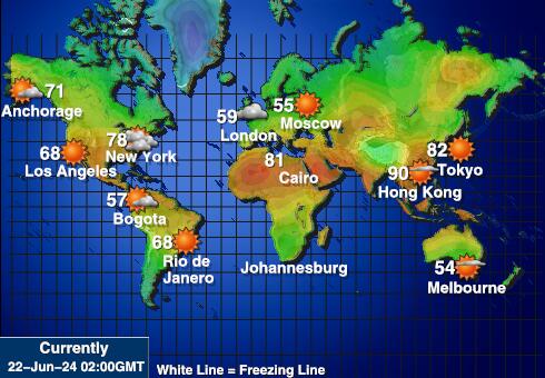 Tokelau Předpověď počasí Teplota Mapa 