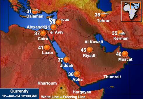 Arabiske emirater Værmelding Temperatur kart 