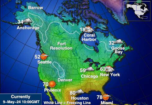 USA Alaska Weather Forecast Temperature Map 