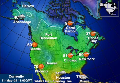 USA Alaska Weather Forecast Temperature Map 