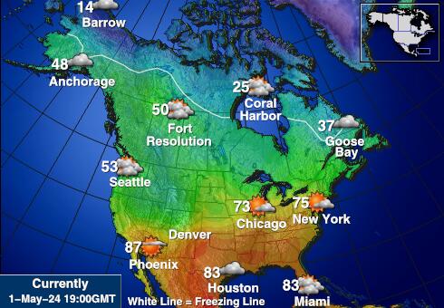 USA Delaware Weather Forecast Temperature Map 