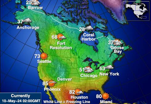 USA Delaware Weather Forecast Temperature Map 