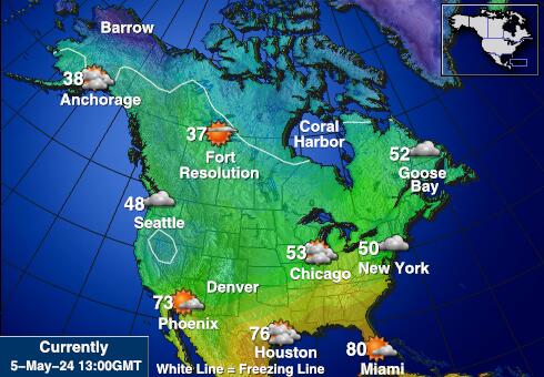 USA Minnesota Weather Forecast Temperature Map 