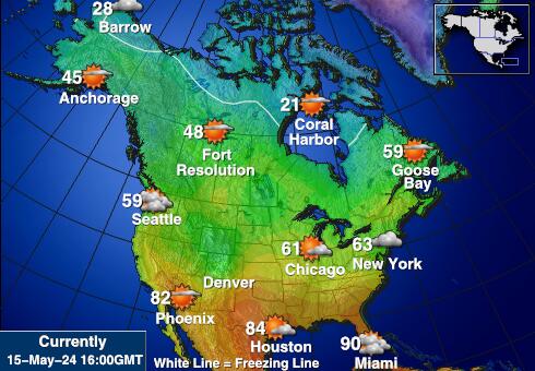 USA New york Weather Forecast Temperature Map 
