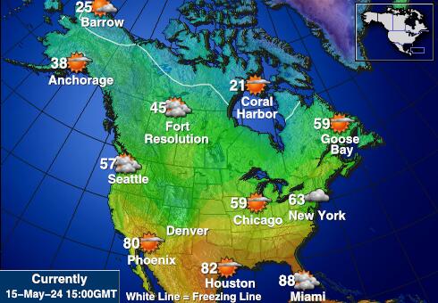 USA North carolina Weather Forecast Temperature Map 