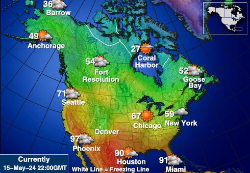 USA South carolina Weather Forecast Temperature Map 