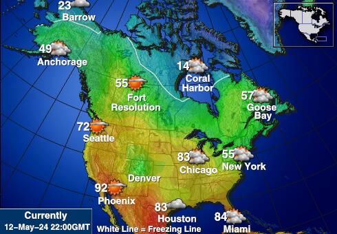 USA South dakota Weather Forecast Temperature Map 