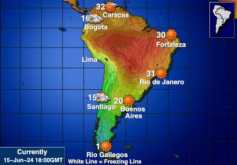 Venezuela Værmelding Temperatur kart 