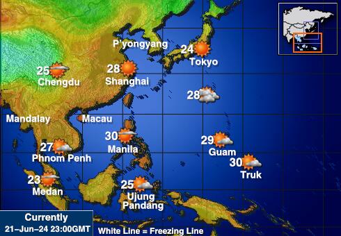 Vietnam Předpověď počasí Teplota Mapa 