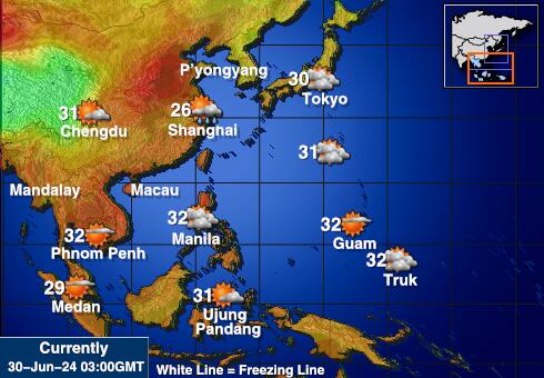 Vietnam Předpověď počasí Teplota Mapa 
