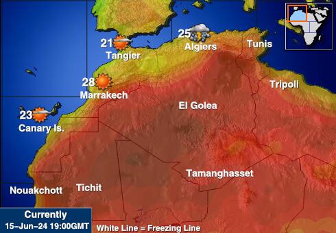 Vest-Sahara Værmelding Temperatur kart 